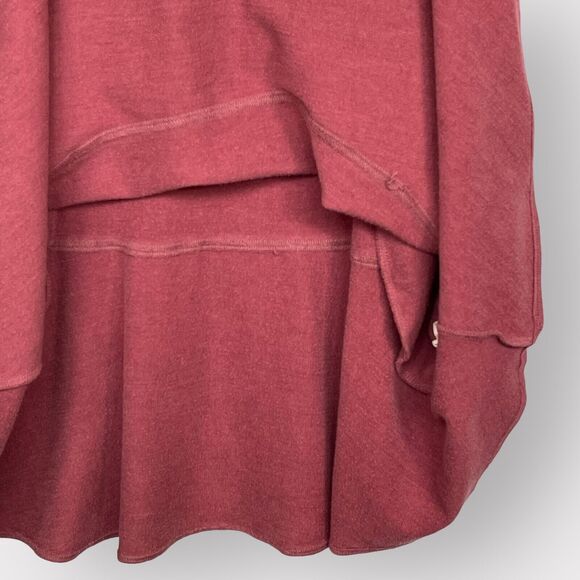 Free People Sweatshirt Dress Size PS Maroon Drop Waist Pockets Short Sleeve‎ - Picture 5 of 10